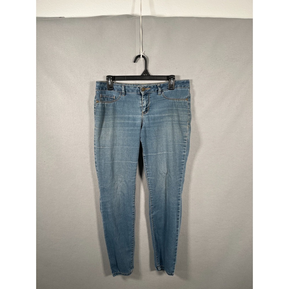Lei Emma Jegging Jeans Womens 33 Blue Denim Cotton Stretch Logo Medium Wash